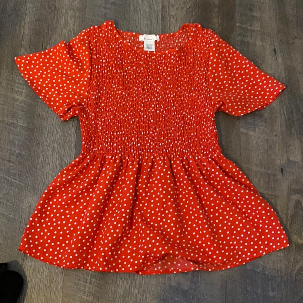 Polkadot peplum top